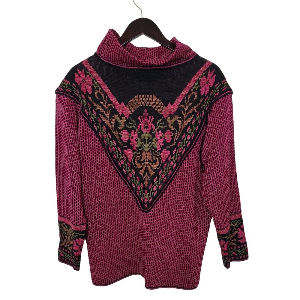 Anne Pinkerton Size Small Vintage 90's Sweater Grannycore Art to Wear Pockets - Picture 2 of 4